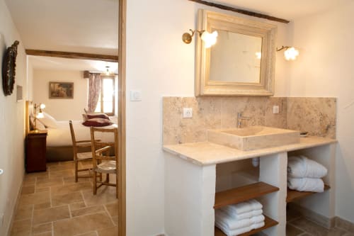 Chambre Sylvie - L'Hôte Antique - Dijon - large bathroom