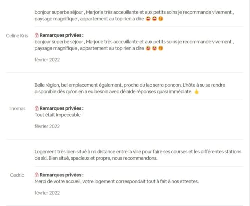 Avis clients de l'hôtel Marjorie Le Lauzet-Ubaye louant l'hospitalité et la situation en montagne
