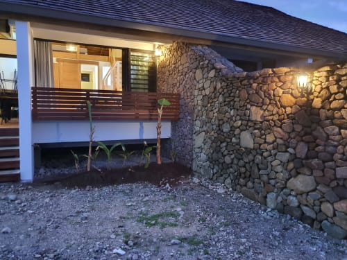 Escalier, jardin, villa, BUNGALOW ATAU - MOOREA LODGE, Tahiti