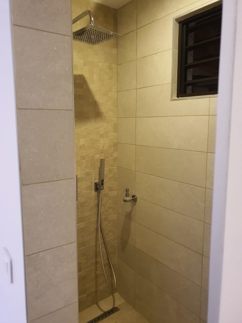 Salle de bain, douche, villa, BUNGALOW ATAU - MOOREA LODGE, Tahiti