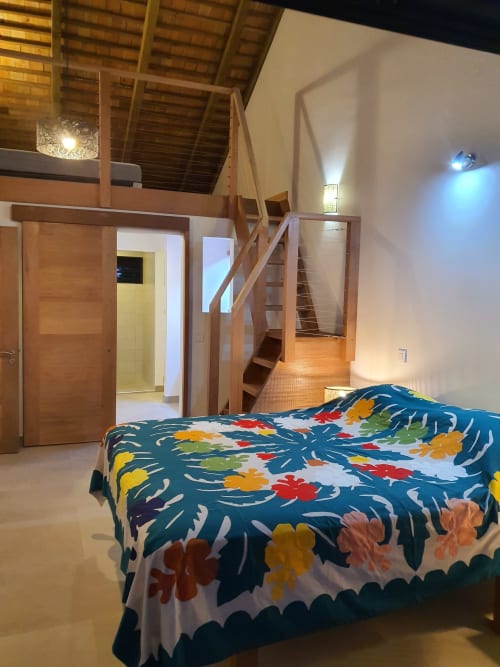 Chambre double, lit double, villa, BUNGALOW ATAU - MOOREA LODGE, Tahiti
