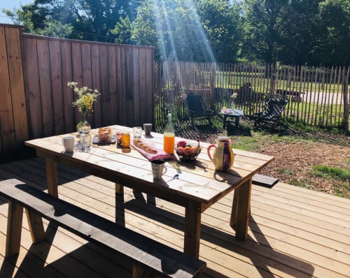 Les vacances aux Cercins - Gîtes - Vensac - Aquitaine - terrasse petit déjeuner