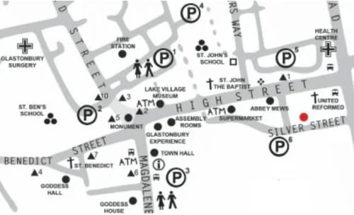 Haydn House - Glastonbury - Guestroom - city map