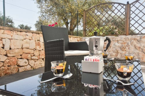 Gelso | Apartment for 4, Masseria Giulio, Holiday Apartments Francavilla Fontana, Puglia, swimming pool, garden, private bathroom, king bed, single beds