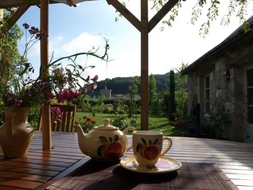 Thé sur une terrasse du Petit Villandry