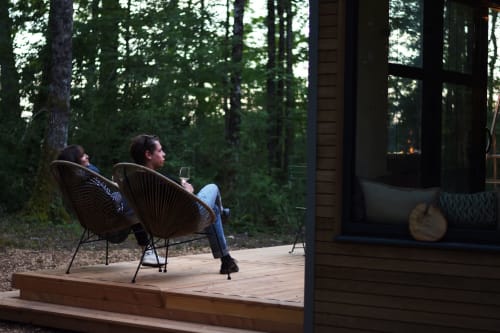 Chill sur la terrasse de la Tiny House Inspire à Vierzon en Berry Sologne