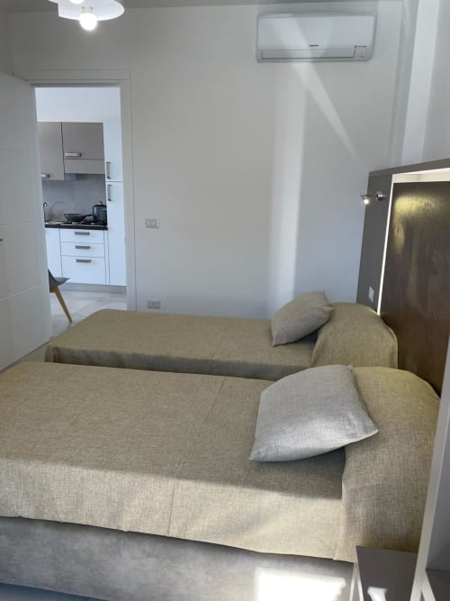 Elite Apartment Garden 01 | Elite Luxury Residence Case Vacanza Torre Suda, Puglia, Gallipoli, Salento, piscina, vacanze, mare, Maldive del Salento, letto matrimoniale, letti singoli, cucina, bagno privato