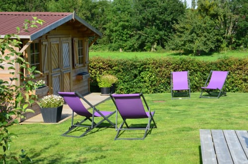 Vue jardin de la chambre d'hôte Belle et Houllefort