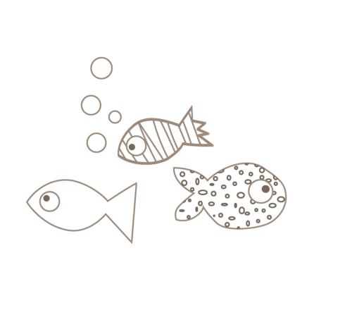 Illustration de poisson au trait fantaisiste pour la maison d'hôtes La Maison De Siloe à Villefranche de Rouergue