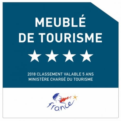 Badge de classement 4 étoiles du tourisme français pour l'hébergement La Tour De L'ill, Strasbourg, validité 2018-2023