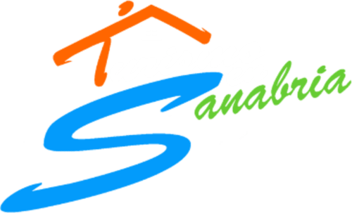 Logotipo de turismo de Sanabria con figura naranja y diseño de onda azul, hotel Vigo Zamora
