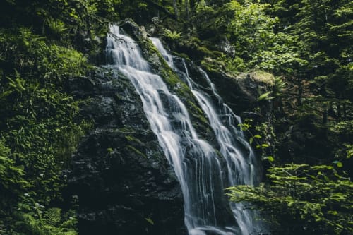 Cascade en cascade entourée d'une forêt verdoyante, nature près du gîte Sci Saviya à Égletons