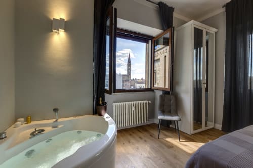 Luxury suite at Sleep tight Florence BnB with Jacuzzi, city views of Florence cathedral, and modern amenities