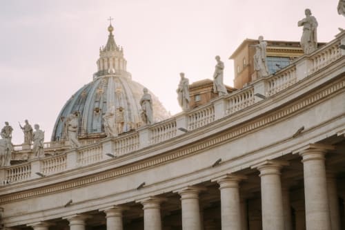 St. Peter's Basilica colonnade and dome, Vatican City near Maison Vaticana Guest House Rome