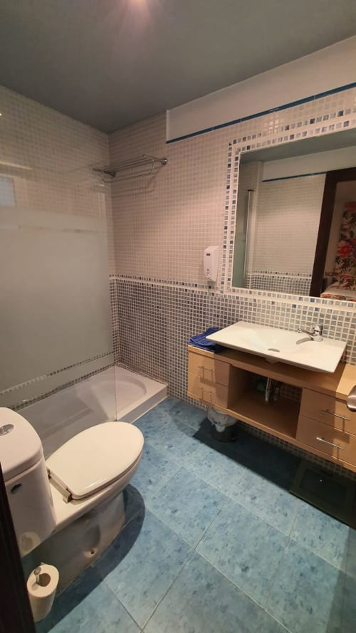 Baño principal en vivienda de uso turístico Matacabras - Casa el Yelmo de Mambrino