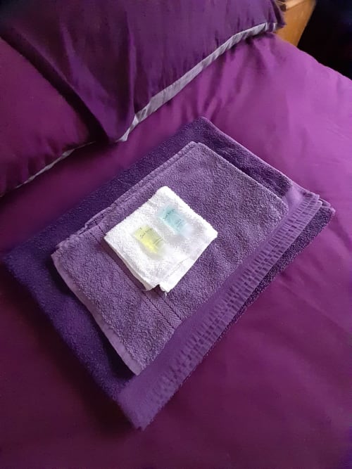 Towels and toiletries