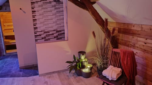 Chambres d'hotes - AU REPOS DE LA LICORNE - GOMMEGNIES - chambres avec petit déjeuner - table d'hôtes et spa sauna - tables d'hotes diner sur place - salle de bains