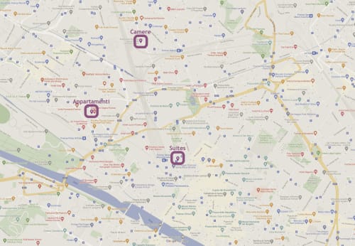 Google Map showing Sleep tight Florence B&B locations in Firenze, Italy with Camere, Appartamenti, and Suites markers