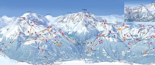 Plan du domaine skiable la Plagne Paradiski