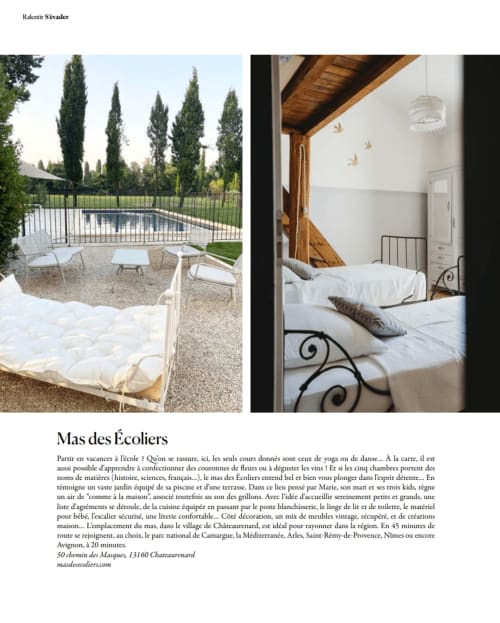 Mas des Ecoliers - Article de presse Home Magazine
