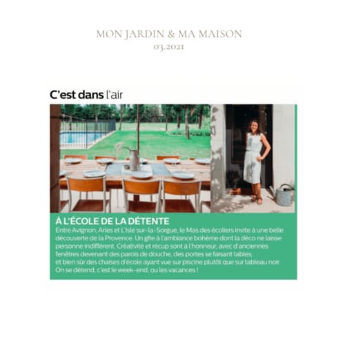Mas des Ecoliers - Article de presse Mon Jardin & Ma maison
