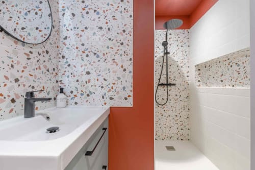 grande douche salle de bain feutree
