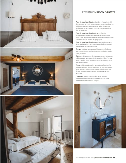 Mas des Ecoliers - Article de presse Maisons de Campagne