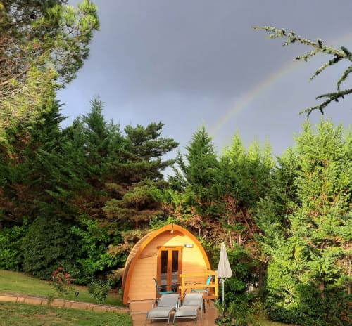 rainbow, garden, pod