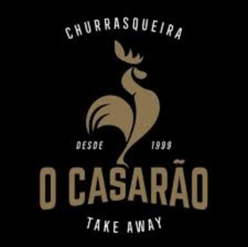 Logo do serviço de takeaway O Casarão Churrascaria. Restaurante brasileiro local perto da Praia da Armação, Portugal.