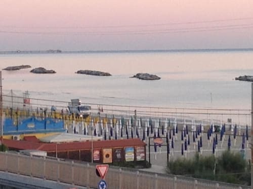 Beach in front of B&B Pontemare in Collemarino, Ancona, Marche.