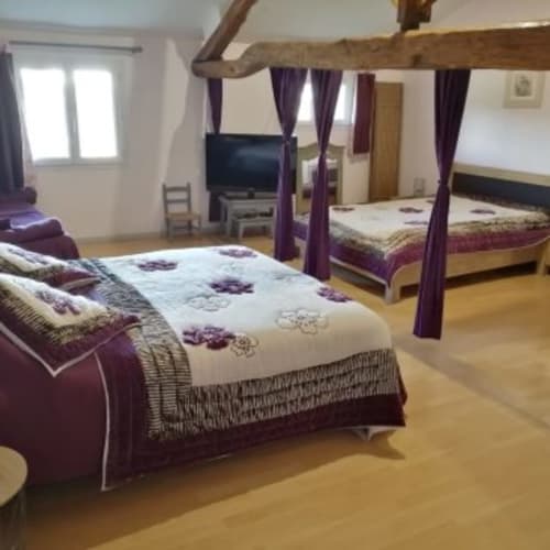 Louer la grande chambre familiale Orchidée Chabournay - Les Tourterelles, proches futuroscope 