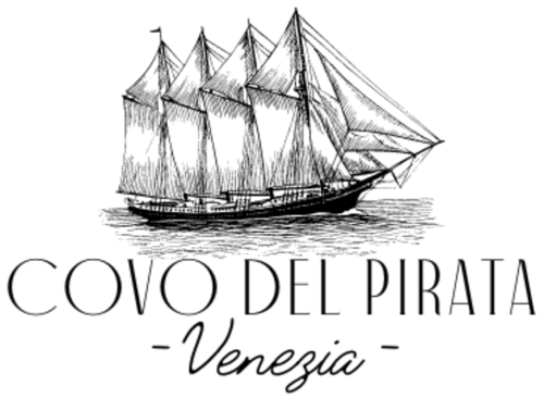 Covo del Pirata Venezia - Logo di veliero storico per struttura ricettiva a tema piratesco