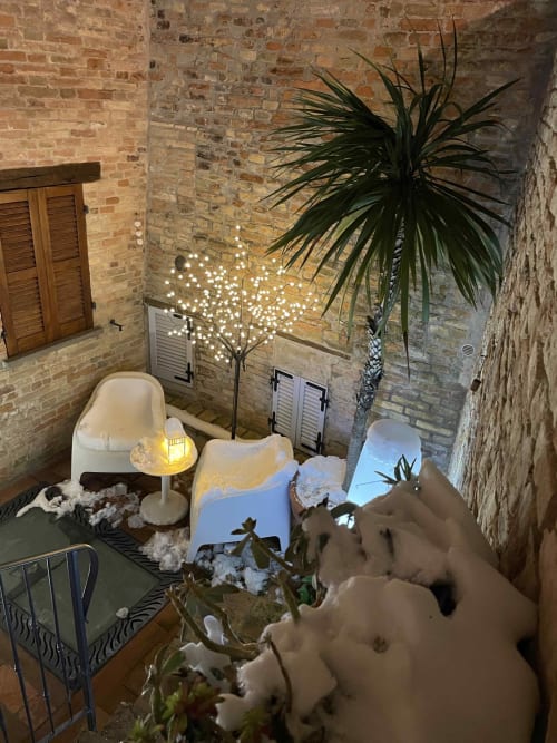 Esterno struttura B&B Albornoz a Urbino in inverno, presenti 3 monolocali - vicino Casa Marzi a Pesaro, Marche.