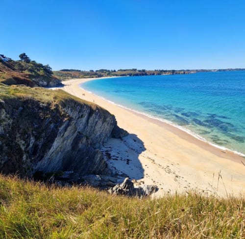 Fin d'été sur les falaises de Samzun - au Sud de Belle île - farniente et randonnée - les maisons de Kerdavid île