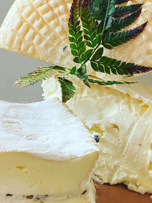 Artisan cheese with fresh herbs at La Guirtelle B&B in Lainsecq, France