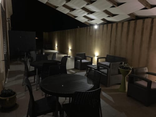 Veranda esterna per il relax di notte del B&B Tramonti d'aMare a Marsala, Trapani, Sicilia.