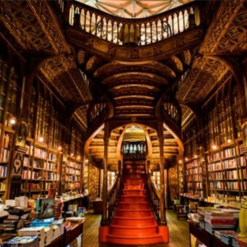 The Lello bookshop is a famous and historic bookshop located in Porto, Portugal. It was founded in 1906 by the Lello brothers, José and António, who were passionate about literature and wanted to create a space for the community to gather and share their love of books.

The bookshop has a stunning architectural design, with a beautiful Art Nouveau façade and a grand, sweeping staircase inside. It is also known for its impressive collection of books, including rare and antique editions.

In addition to its stunning design and impressive collection, the Lello bookshop is also famous for its role as an inspiration for J.K. Rowling's Harry Potter series. It is said that Rowling spent a lot of time at the bookshop while living in Porto and that the sweeping staircase and intricate details of the building inspired some of the elements in the Harry Potter books.

Today, the Lello bookshop is a popular destination for tourists and book lovers alike, and continues to be a vibrant and important part of the cultural landscape of Porto.