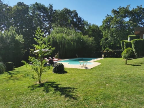 Chambre Les Bambous vue piscine Moulin Garnier Vernou sur Brenne
