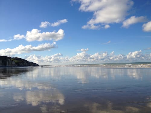 Plage de  Pourville à marée basse