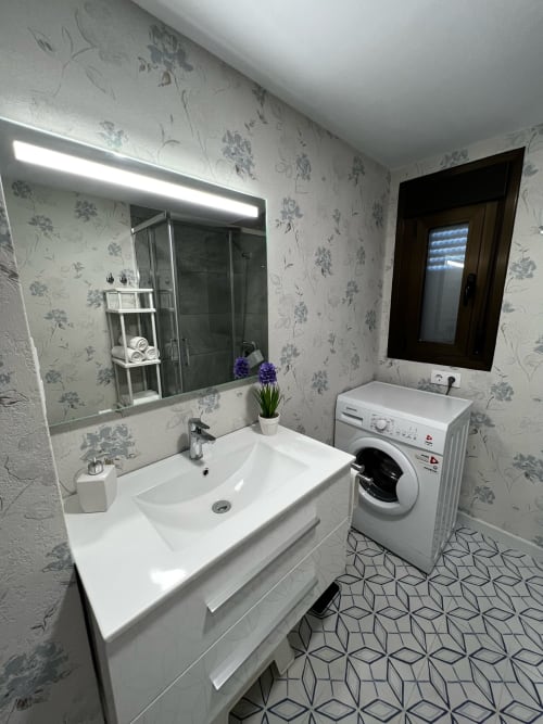 lavabo, baño, lavadora