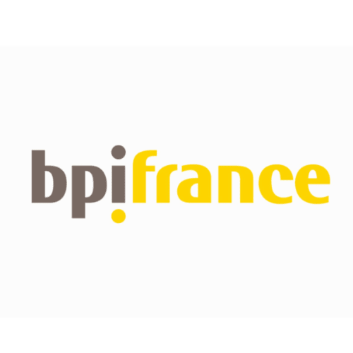 Logo BPI France en texte gris et jaune