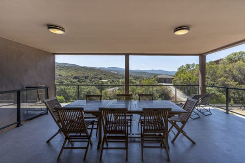 terrasse couverte, maquis, table, lorello, porticcio