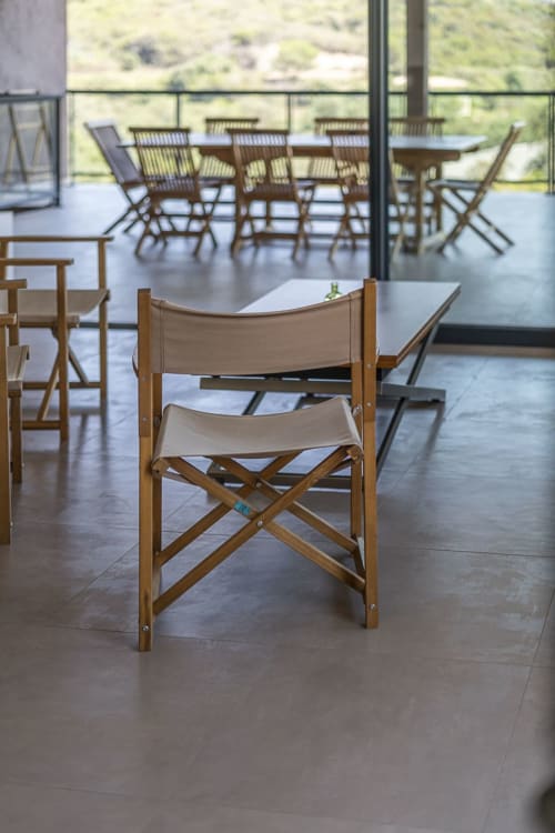 détails chaises et table, terrasse
