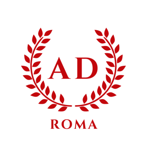 Logo AD Roma con corona d'alloro della guest house e bed and breakfast Trastevere