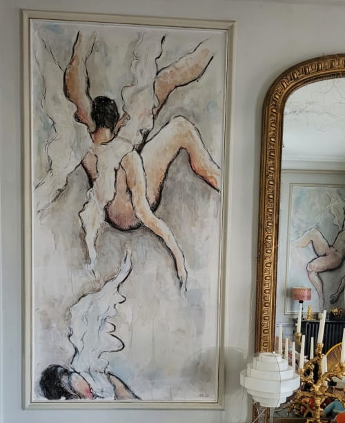 Croquis de figure abstraite aux lignes fluides, Hôtel Boutique Le Grand Duc, Valenciennes