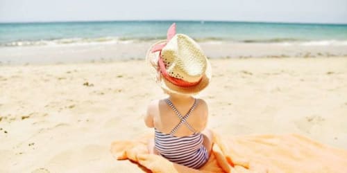 Enfant, plage, Nazaré