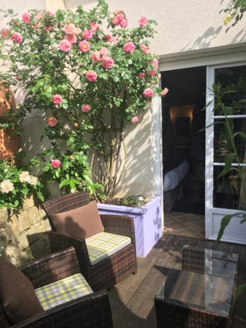 Hostellerie du Cheval Noir - chambre double premium de 30 m² avec terrasse , vue ville, Moret sur Loing, France