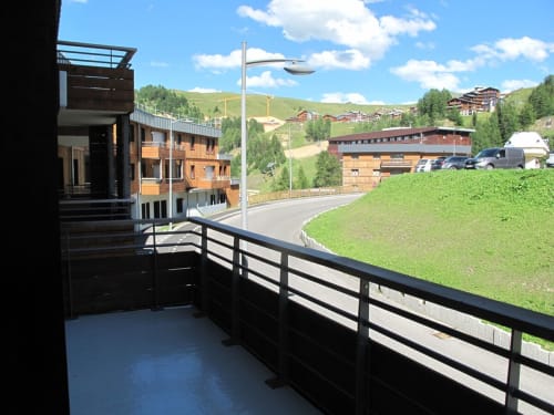 la plagne été, vue balcon, le dou du praz