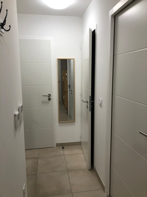 vacances la plagne, couloir, miroir