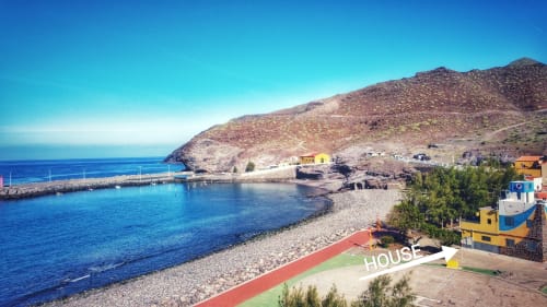 Vista aérea de la ubicación de Casita en la playa